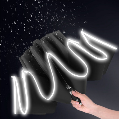 Umbrela automata cu lanterna LED inchidere inversa + banda reflectorizanta Folbrella