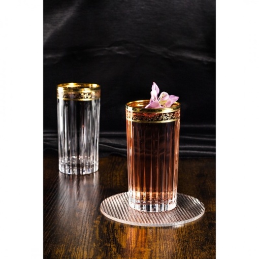 Bohemia Prestige - Pahare de apa / Long Drink Venetto Aureo din Cristal Luxion 440 ml - Img 3