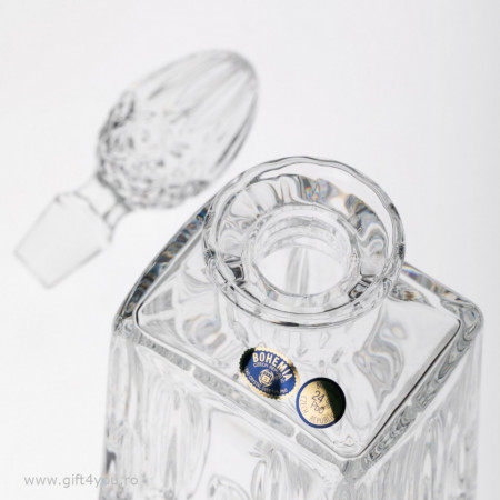 Cristal Bohemia - Set 7 piese Decantor de whisky + 6 pahare Nobilis - Img 6