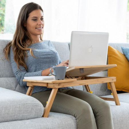 Masuta laptop din lemn de bambus LapWood