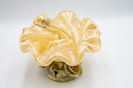 Platou din sticla de Murano Lorena Pedestal Ø20 H14 cm - Img 2