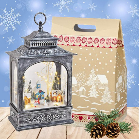 Cadou Craciun Winter Tale - Felinar muzical Peisaj de iarna cu luminite Led, muzica si repere in miscare
