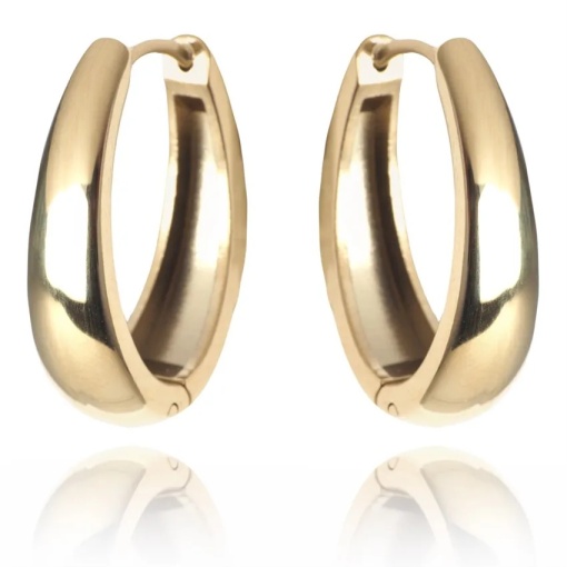 Cercei Placati cu Aur de 14K Glamour Lacrima Oval - Img 3
