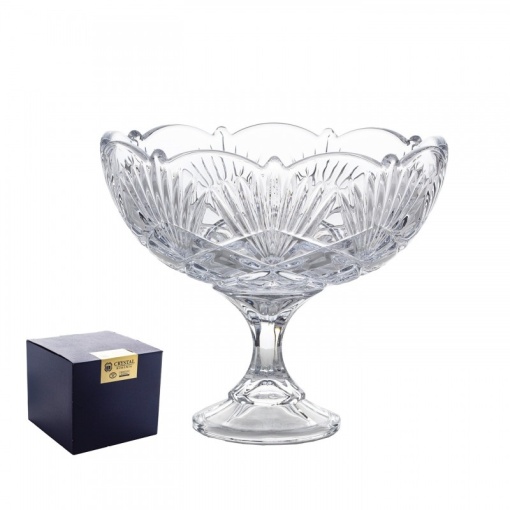 Cristal Bohemia - Bol tip fructiera pe piedestal 22 cm Cabaret - Img 2