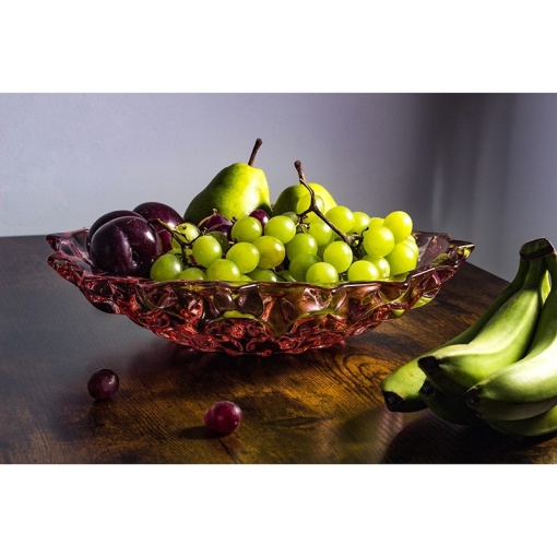 Cristal Bohemia - Platou intins 35 cm Zefir roz - Img 5