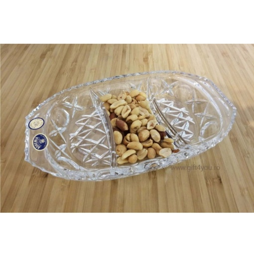 Cristal Bohemia - Platou oval compartimentat Marsilia 21,5 cm