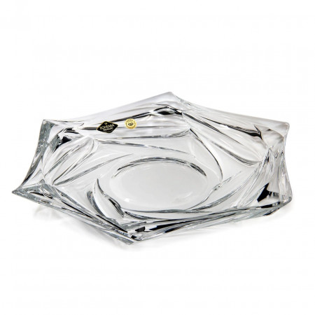 Cristal Bohemia - Set pentru servire tort - Platou intins si 6 farfurii Elisee - Img 2