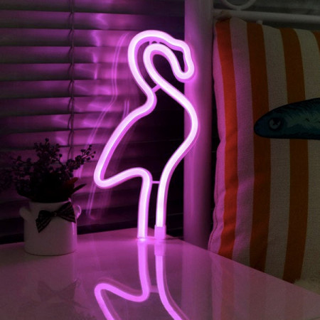 Lampater Roz Lampa neon Flamingo roz