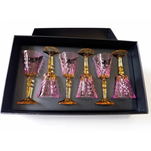 Pahare de vin rosu Infinity Diamonds roz-amber 260 ml - Img 2