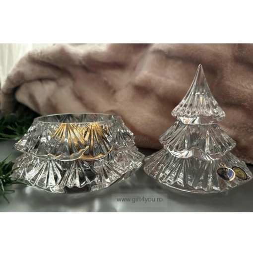 Cristal Bohemia - Caseta tip Bomboniera Brad de Craciun - Img 2