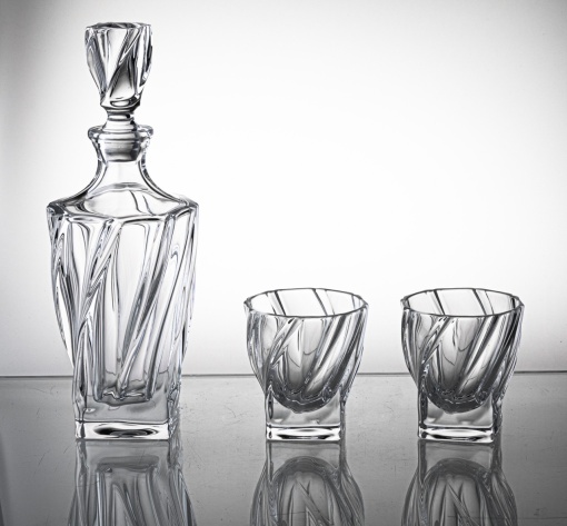 Cristal Bohemia - Set 7 piese Decantor de whisky + 6 pahare Grandor