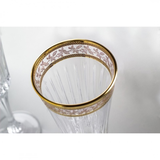 Bohemia Prestige - Pahare de sampanie Venetto Aureo din Cristal Luxion 210 ml - Img 3