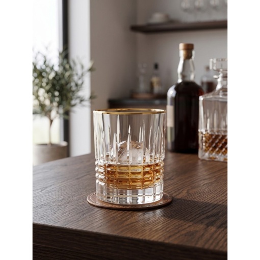 Bohemia Prestige - Pahare de whisky Felix cu bordura aurie din Cristal 300 ml - Img 2