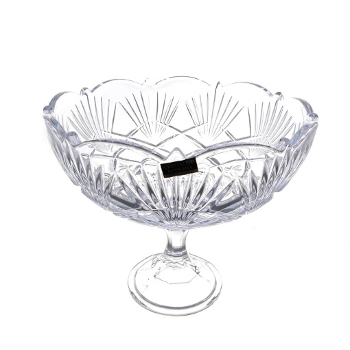 Cristal Bohemia - Bol tip fructiera pe piedestal 22 cm Cabaret - Img 4