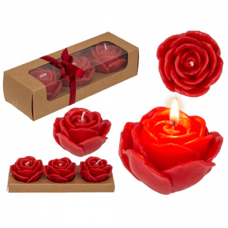 Set cadou Red Roses 3 trandafiri rosii 6x4cm