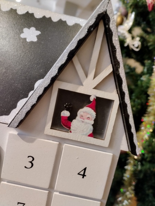 Casuta Calendar Advent din lemn cu lumini 37 cm - Img 7