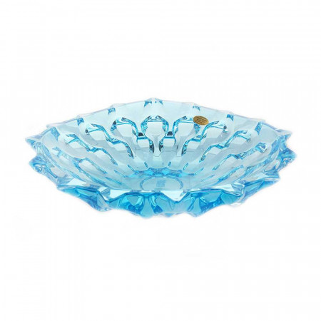 Cristal Bohemia - Platou intins Zefir Albastru Aqua