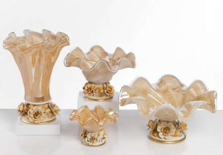 Platou din sticla de Murano Lorena Pedestal Ø32 H19 cm - Img 4