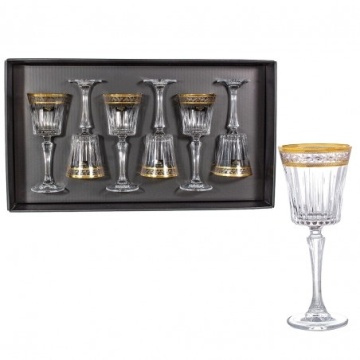 Bohemia Prestige - Pahare de vin alb Venetto Aureo din Cristal Luxion 230 ml