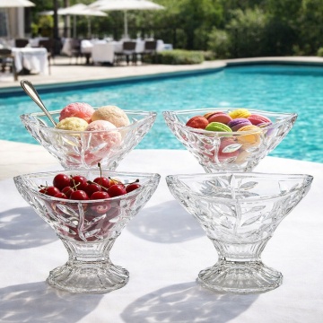 Bohemia Prestige - Set Bol cu capac 18 cm si 4 Cupe desert Olivo 13,5 cm - Img 2