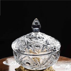Cristal Bohemia - Bol cu capac tip bomboniera, zaharnita 15 cm Mirabella