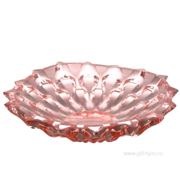 Cristal Bohemia - Platou intins 35 cm Zefir roz - Img 3