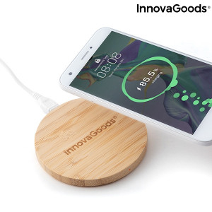 Incarcator wireless din bambus pentru smartphone