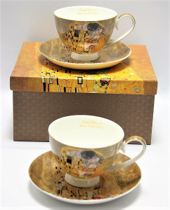 Set cafea espresso 2 pers Klimt - The Kiss - Auriu 250 ml