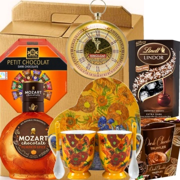 Cadou Warm Autumn - Cani cu picturi Van Gogh, Ceai aromat si Lichior pentru femei