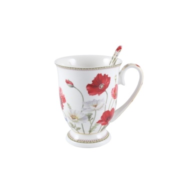 Cana de ceai cu lingurita Maci 280 ml - Img 2