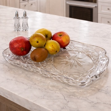 Cristal Bohemia - Tava Crown cu manere 35x22 cm