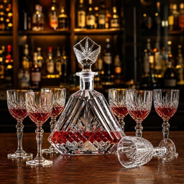Set Decantor si 6 Pahare de lichior, sherry La Scala 140 ml din Cristalit Luxion