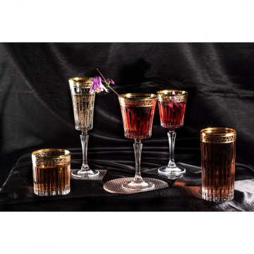 Bohemia Prestige - Pahare de sampanie Venetto Aureo din Cristal Luxion 210 ml - Img 5