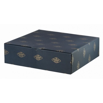 Cristal Bohemia - Platou intins pentru tort 33 cm Elisee Aura bordura aurie - Img 2