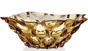 Cristal Bohemia - Platou Zefir chihlimbar 30 cm - Img 2
