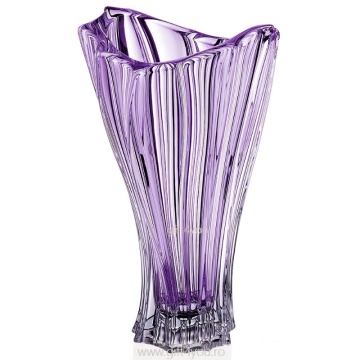 Cristal Bohemia - Set Vaza si Platou Primavera Violet - Img 2