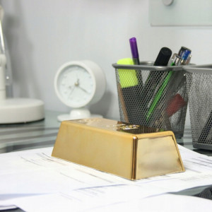Lingou de aur decorativ - Img 7