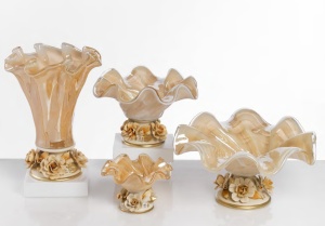 Platou din sticla de Murano Lorena Pedestal Ø40 H23 cm - Img 4