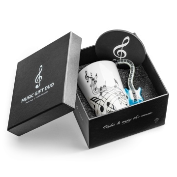 Set Duo - Cana chitara albastra si coaster