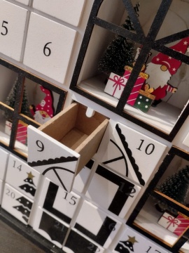 Casuta Calendar Advent din lemn cu lumini 37 cm - Img 5