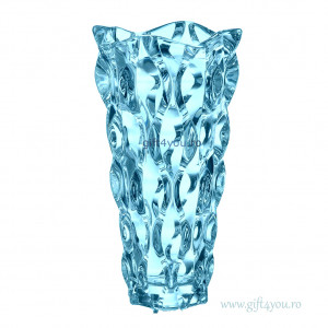 Cristal Bohemia - Vaza Zefir Albastru Aqua - Img 2