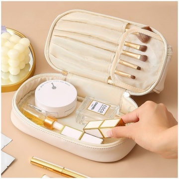Geanta de calatorie pentru Cosmetice neagra cu 2 compartimente, manere - Img 3