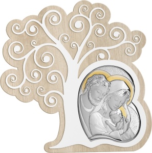 Icoana argintata Sacra Famiglia - Inima - Pomul Vietii