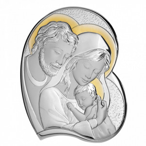 Icoana argintata Sacra Famiglia - Inima