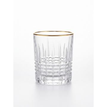 Bohemia Prestige - Pahare de whisky Felix cu bordura aurie din Cristal 300 ml
