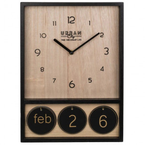 Ceas din lemn cu Calendar perpetuu
