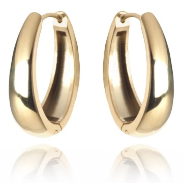 Cercei Placati cu Aur de 14K Glamour Lacrima Oval - Img 3