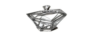 Cristal Bohemia - Bol cu capac tip bomboniera, zaharnita 16 cm Cassiopea