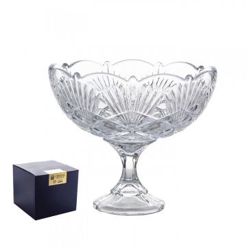 Cristal Bohemia - Bol tip fructiera pe piedestal 22 cm Cabaret - Img 2