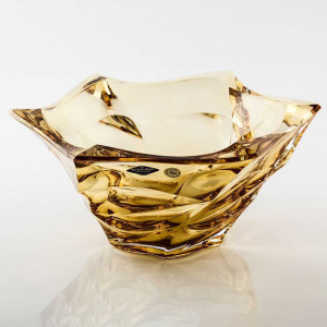 Cristal Bohemia - Platou colectia Elisee chihlimbar 33 cm
